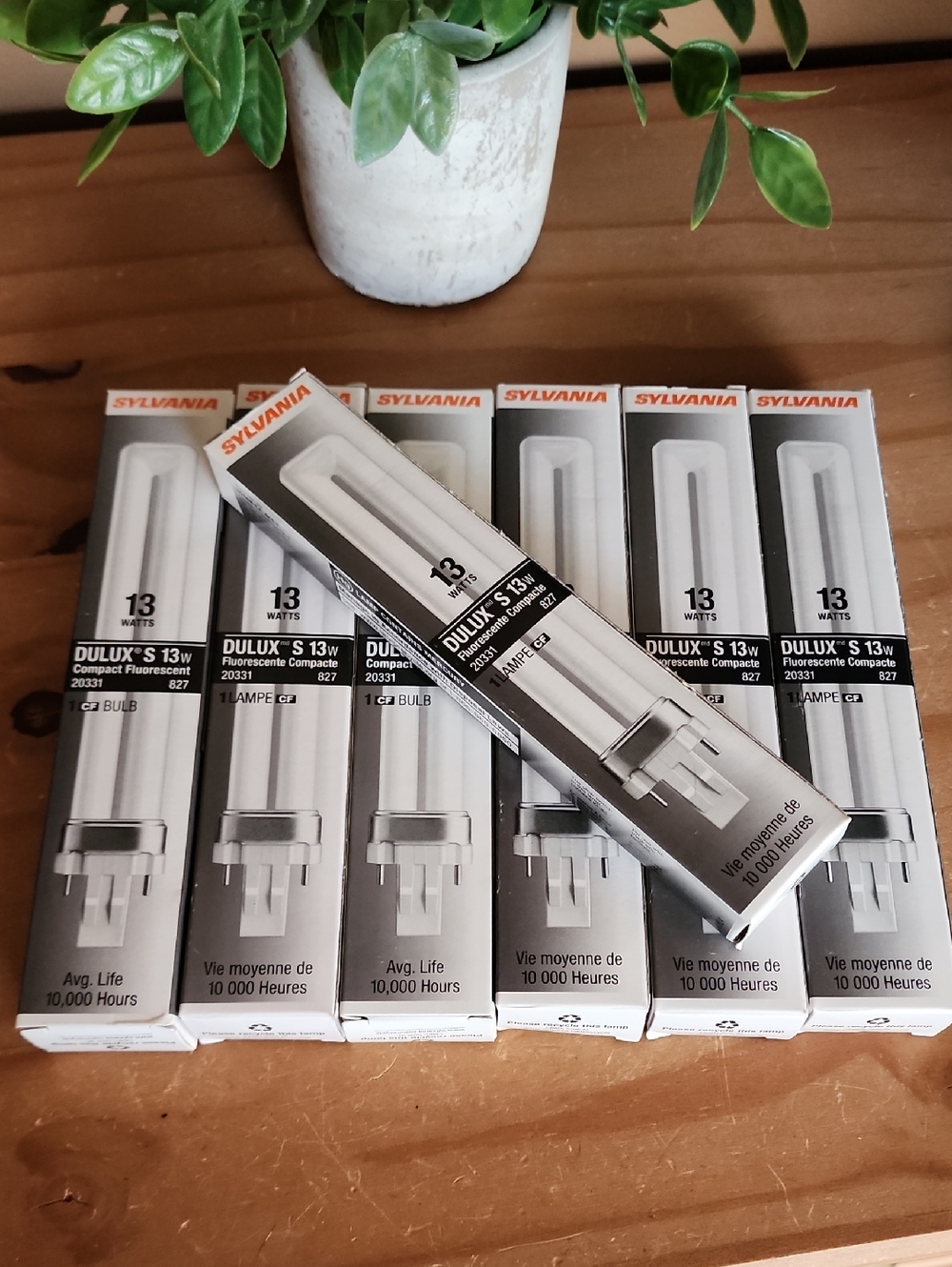 Sylvania Dulux S 13W Compact Fluorescent Bulbs - White (7 Pack)